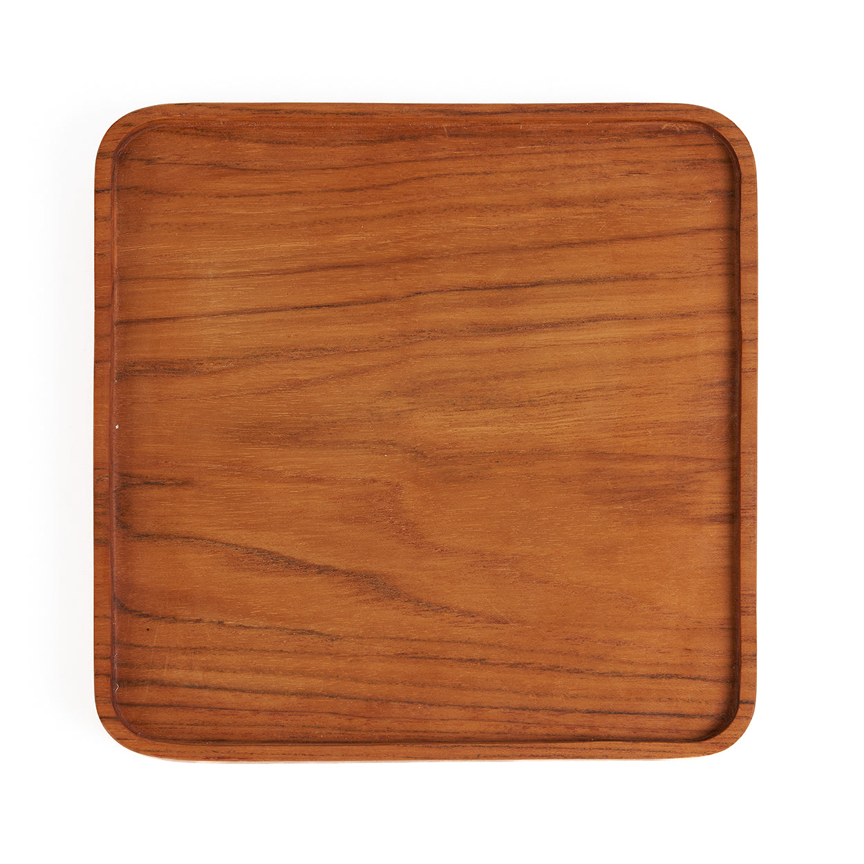 The Teak Square Plate - Natural - S in wood — handmade luxury dinner plate curated by Laiyahome