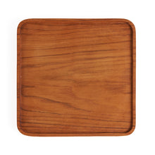 The Teak Square Plate - Natural - S in wood — handmade luxury dinner plate curated by Laiyahome
