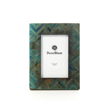 The Drift Bleu Mosaic Frame - 10x15 in polyresin — handmade luxury picture frame curated by Laiyahome