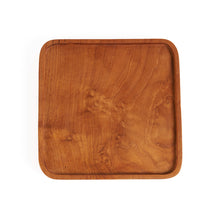 The Teak Square Plate - Natural - XS in wood — handmade luxury dinner plate curated by Laiyahome