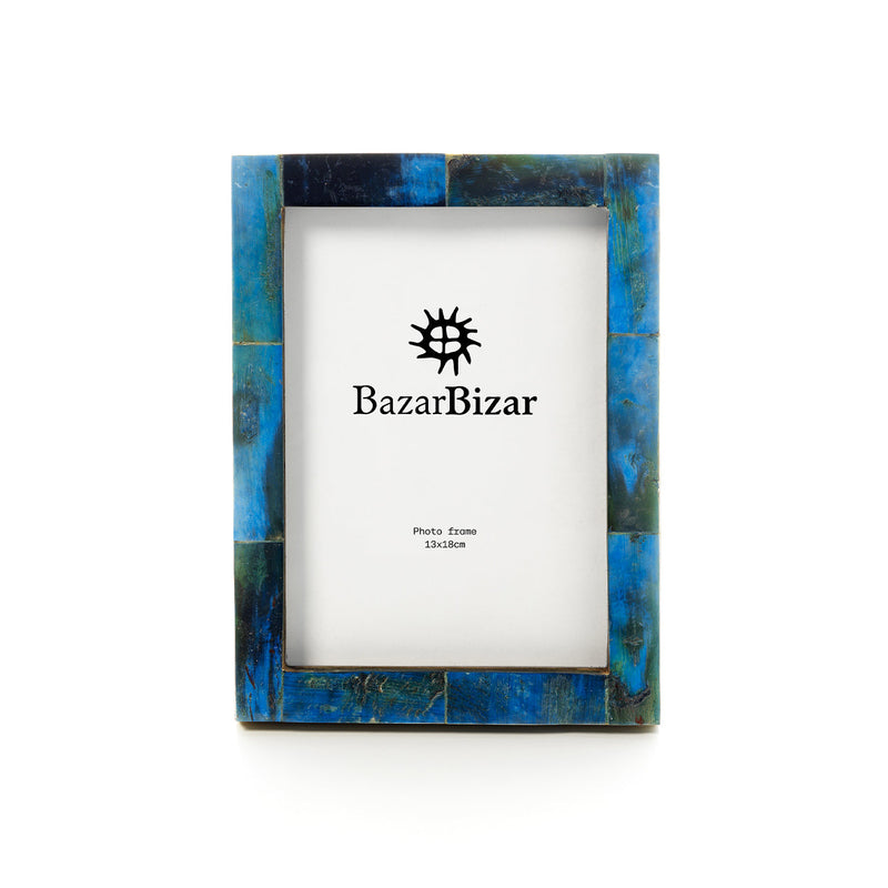 The Azure Patchwork Frame - Turquoise - 13x18 in polyresin — handmade luxury picture frame curated by Laiyahome