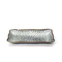 The Lotus Ice Rectangular Plate - Grey Brown - L in ceramic — handmade luxury dinner plate curated by Laiyahome