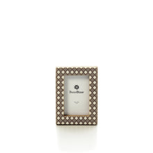 The Diamond Cut Frame - White Brown - 5x7 – polyresin picture frame in white – product view 1