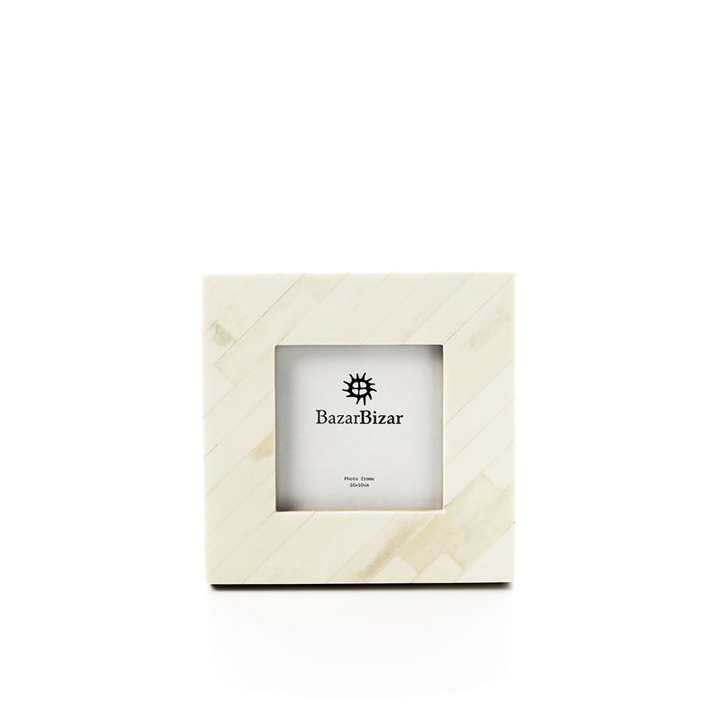The Nomad Ivory Frame - Cream White - 10x10 in polyresin — handmade luxury picture frame curated by Laiyahome