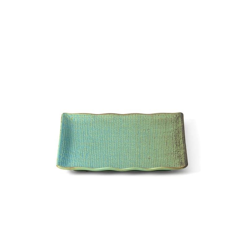 The Lagoon Square Plate - M | linen, organic modern