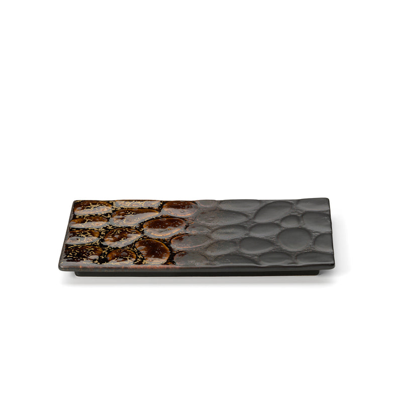 The Merapi Rectangular Plate - Brown | ceramic, organic modern