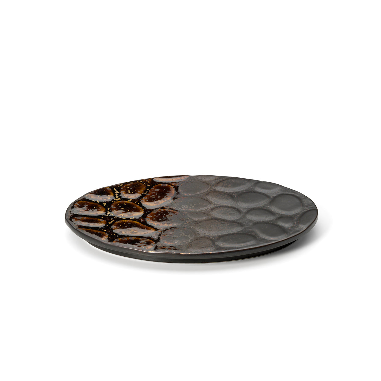 The Merapi Oval Plate - Brown in ceramic — handmade luxury dinner plate curated by Laiyahome