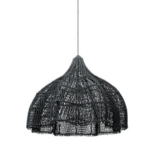 The Whipped Pendant - Black - M in rattan — handmade luxury pendant lamp curated by Laiyahome