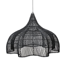 The Whipped Pendant - Black - XL in rattan — handmade luxury pendant lamp curated by Laiyahome