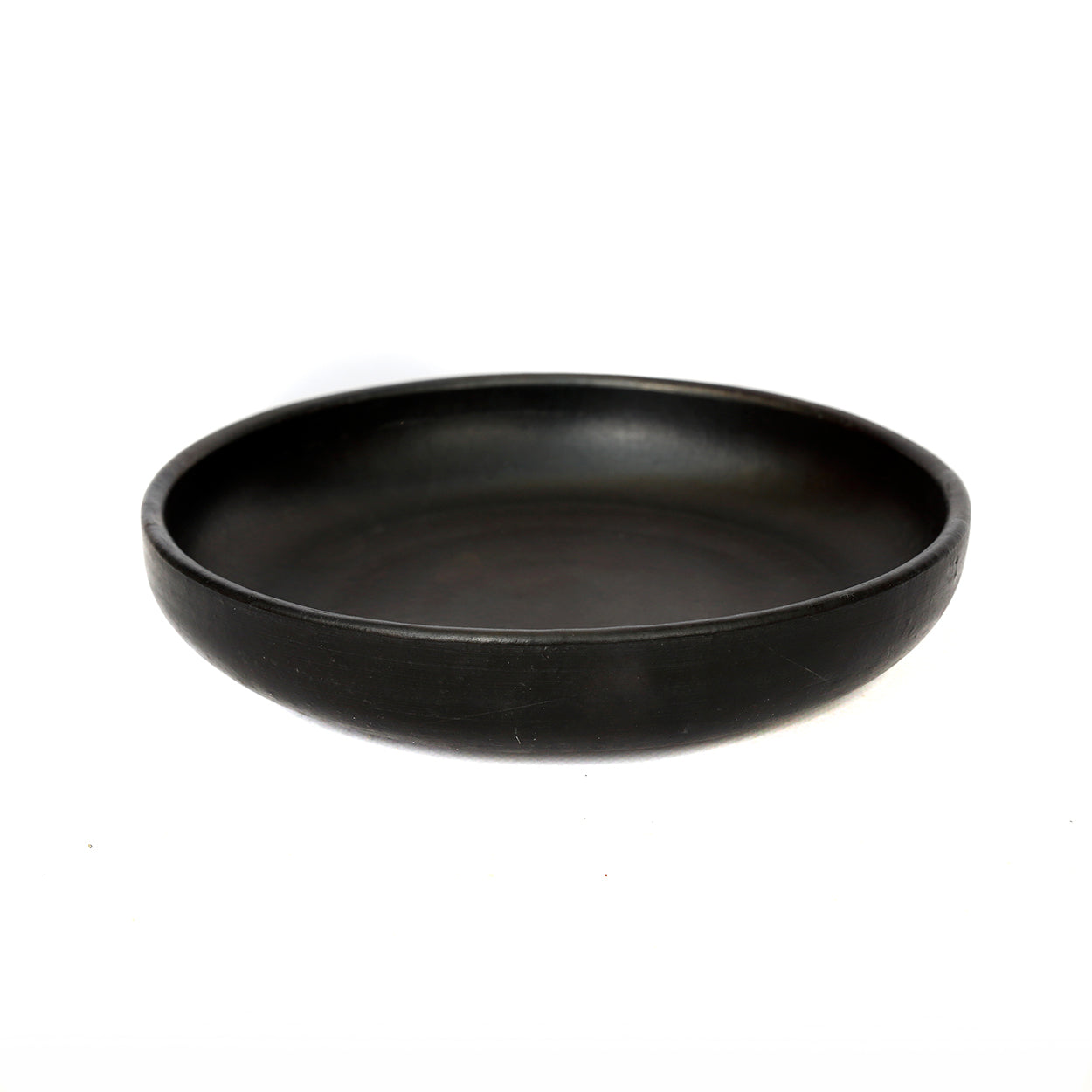 The Burned Deep Plate - Black - M in terracotta — handmade luxury dinner plate curated by Laiyahome