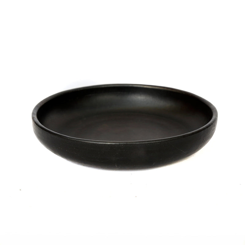 The Burned Deep Plate - Black - M in terracotta — handmade luxury dinner plate curated by Laiyahome