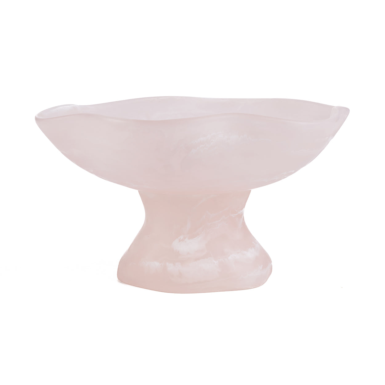 The Resin Organic Fruit Stand - Pink White in polyresin — handmade luxury fruit bowl curated by Laiyahome
