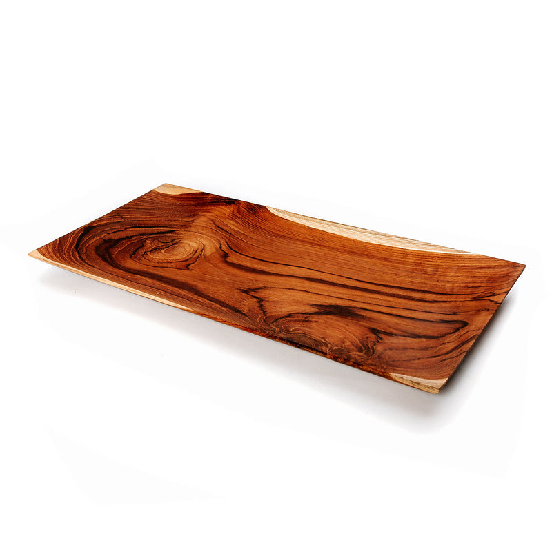 The Teak Root Sushi Plate - L in wood — handmade luxury dinner plate curated by Laiyahome