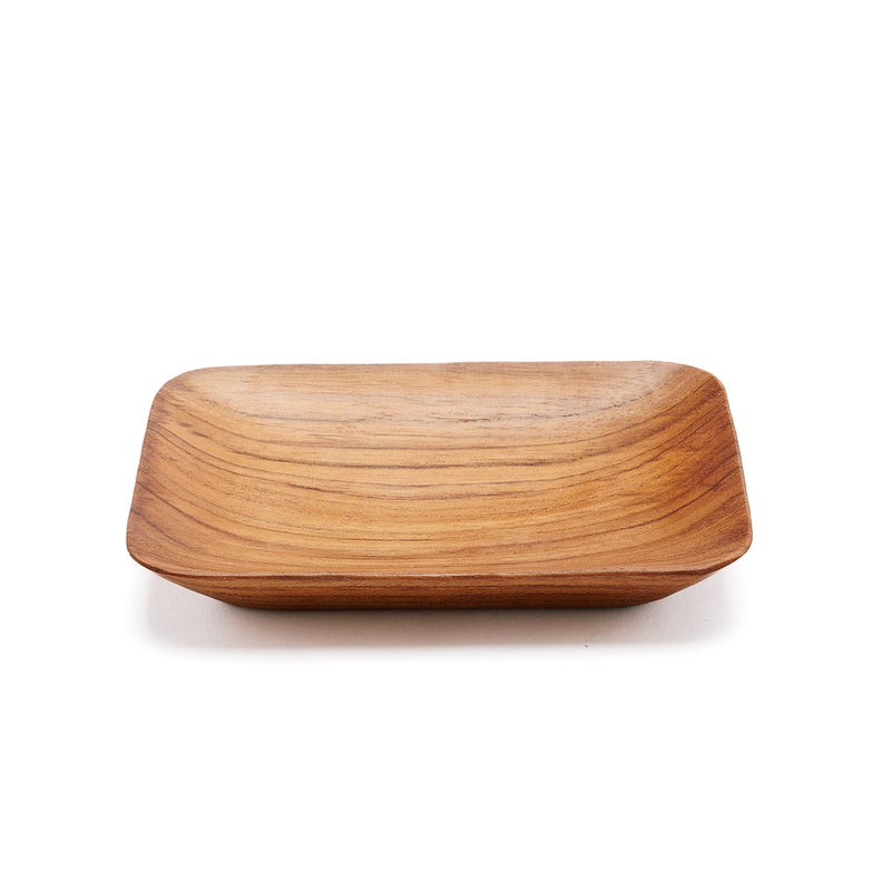 The Teak Root Side Dish - Rectangular in wood — handmade luxury dinner plate curated by Laiyahome