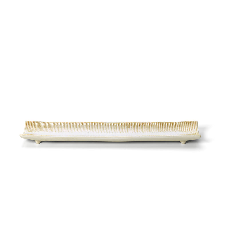 The Da Rocha Long Platter  - White Honey in ceramic — handmade luxury serving plate curated by Laiyahome