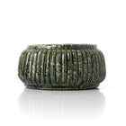 The Forest Ribbed Bowl Planter - Forest Green - Low in stoneware — handmade luxury bowl curated by Laiyahome