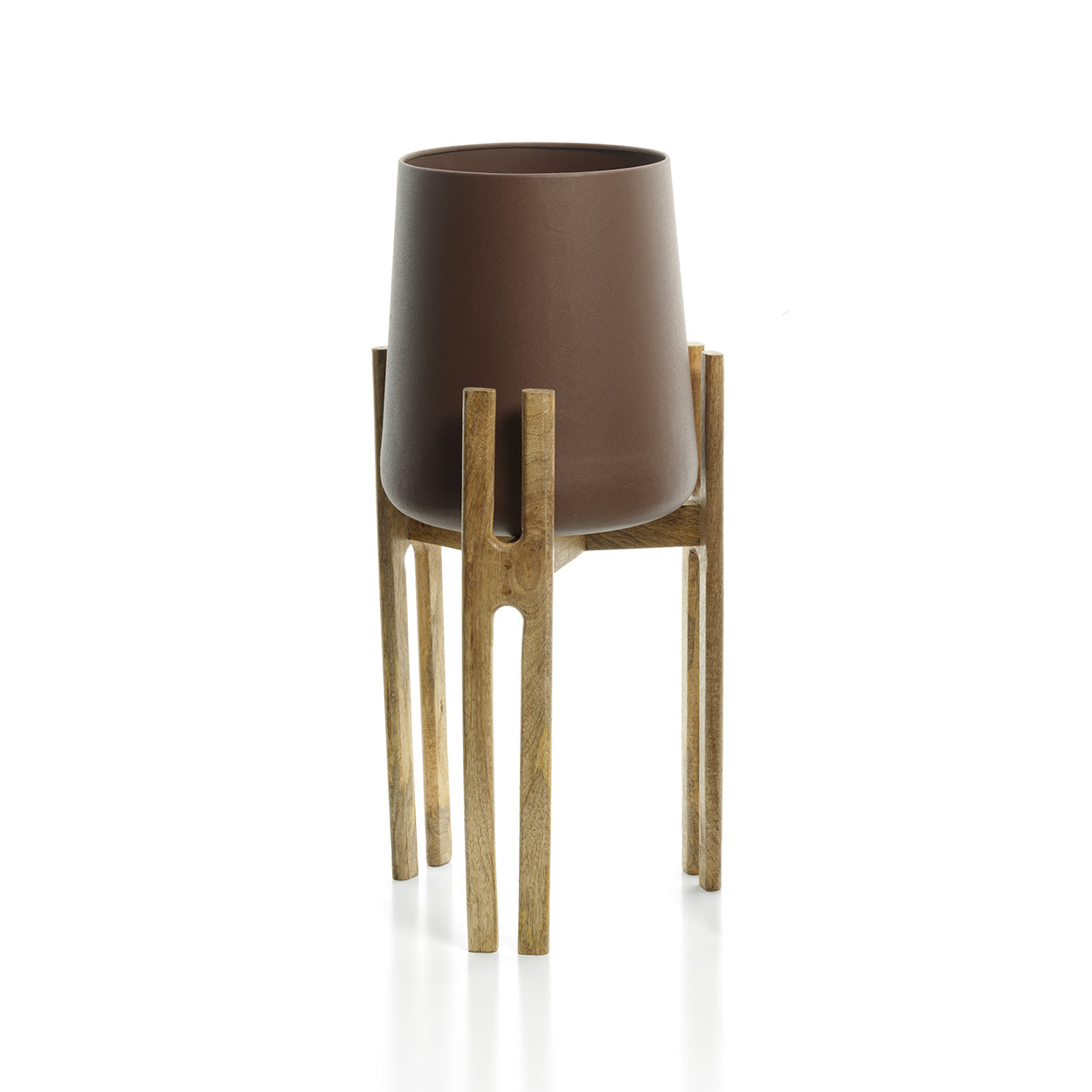 The Forked Root Planter - Natural Brown - L in concrete — handmade luxury table fork curated by Laiyahome