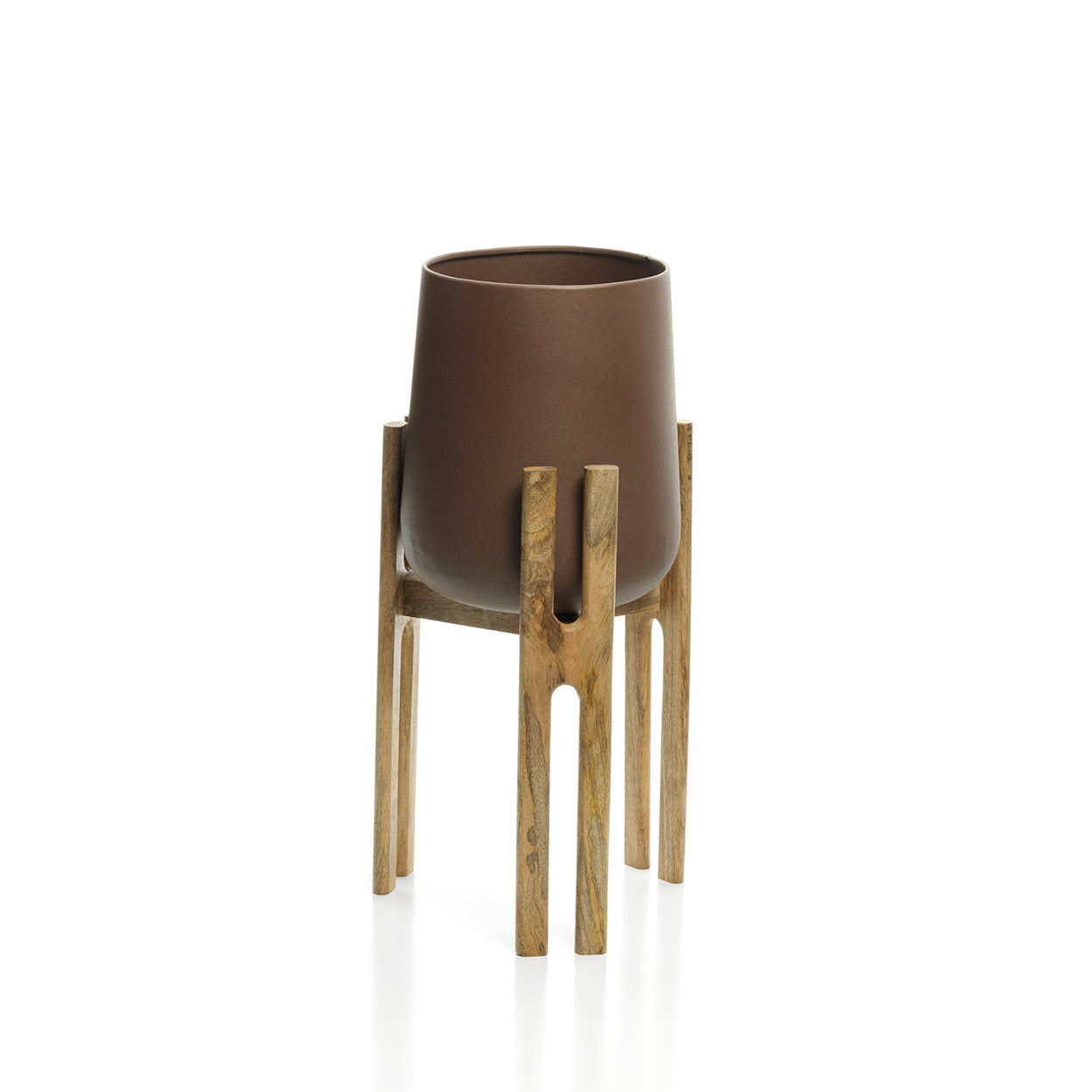The Forked Root Planter - Natural Brown - M in concrete — handmade luxury table fork curated by Laiyahome