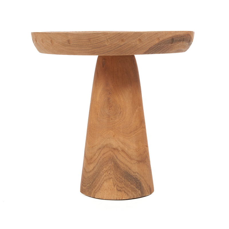 The Titik Cake Dish - Natural in wood — handmade luxury cake stand curated by Laiyahome