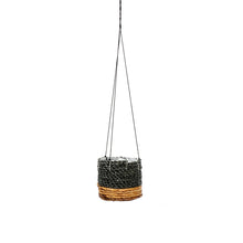 The Banana Plant Hanger - Natural Black - S in palm leaf — handmade luxury planter curated by Laiyahome