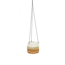The Banana Plant Hanger - Natural White - S in palm leaf — handmade luxury planter curated by Laiyahome