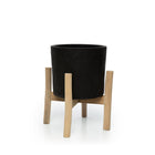 The Charcoal Low - Black Natural - S in terracotta — handmade luxury planter curated by Laiyahome
