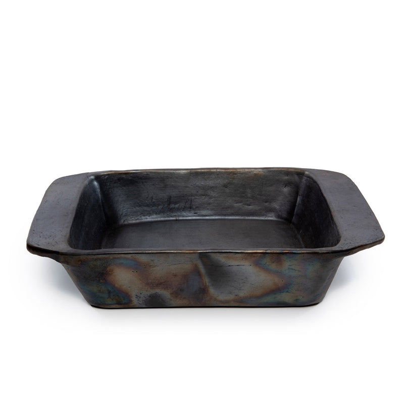 The Burned Oven Tray - Black in terracotta — handmade luxury serving tray curated by Laiyahome