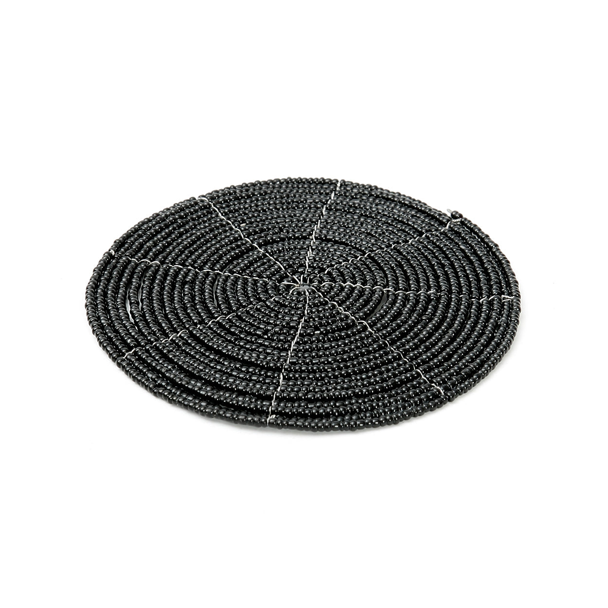 The Beaded Coaster - Black in plastic — handmade luxury coaster curated by Laiyahome