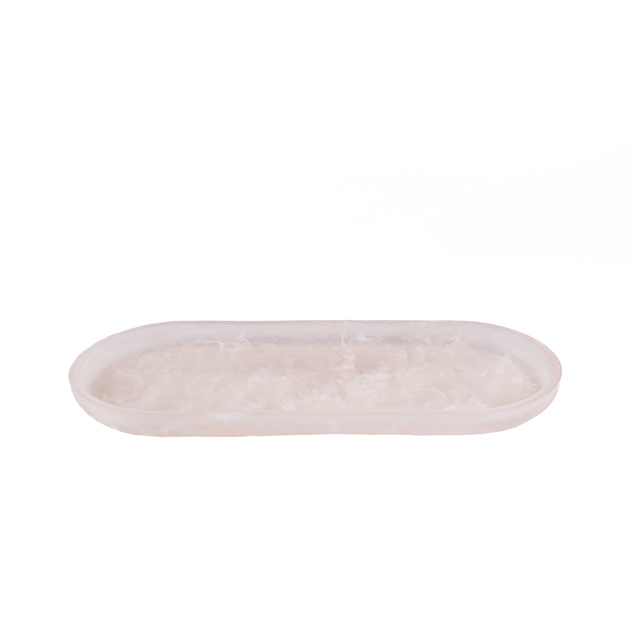The Resin Oval Plate - Pink White in polyresin — handmade luxury dinner plate curated by Laiyahome