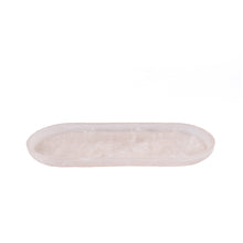 The Resin Oval Plate - Pink White in polyresin — handmade luxury dinner plate curated by Laiyahome