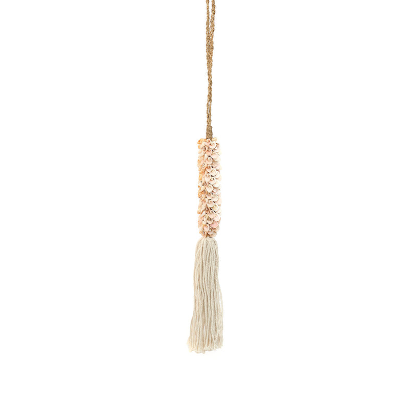 The Shell & Cotton Tassel - Pink in shell — handmade luxury wall decoration curated by Laiyahome