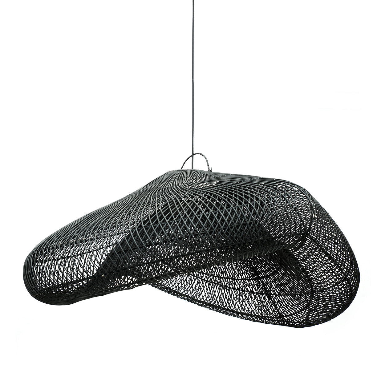 The Cloud Pendant - Black - XXL in rattan — handmade luxury pendant lamp curated by Laiyahome