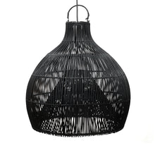 The Lobster Trap Pendant - Black - L in rattan — handmade luxury pendant lamp curated by Laiyahome