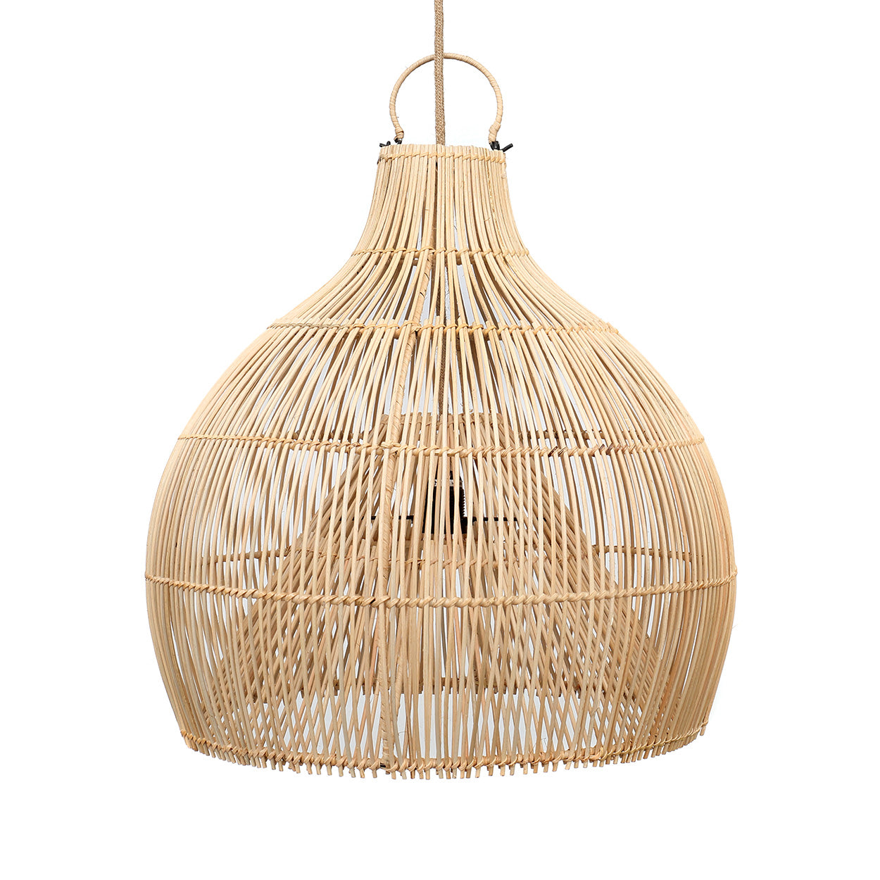 The Lobster Trap Pendant - Natural - L in rattan — handmade luxury pendant lamp curated by Laiyahome