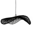 The Chapeau Pendant - Black - L in rattan — handmade luxury pendant lamp curated by Laiyahome