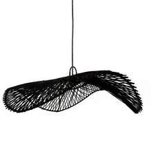 The Chapeau Pendant - Black - L in rattan — handmade luxury pendant lamp curated by Laiyahome