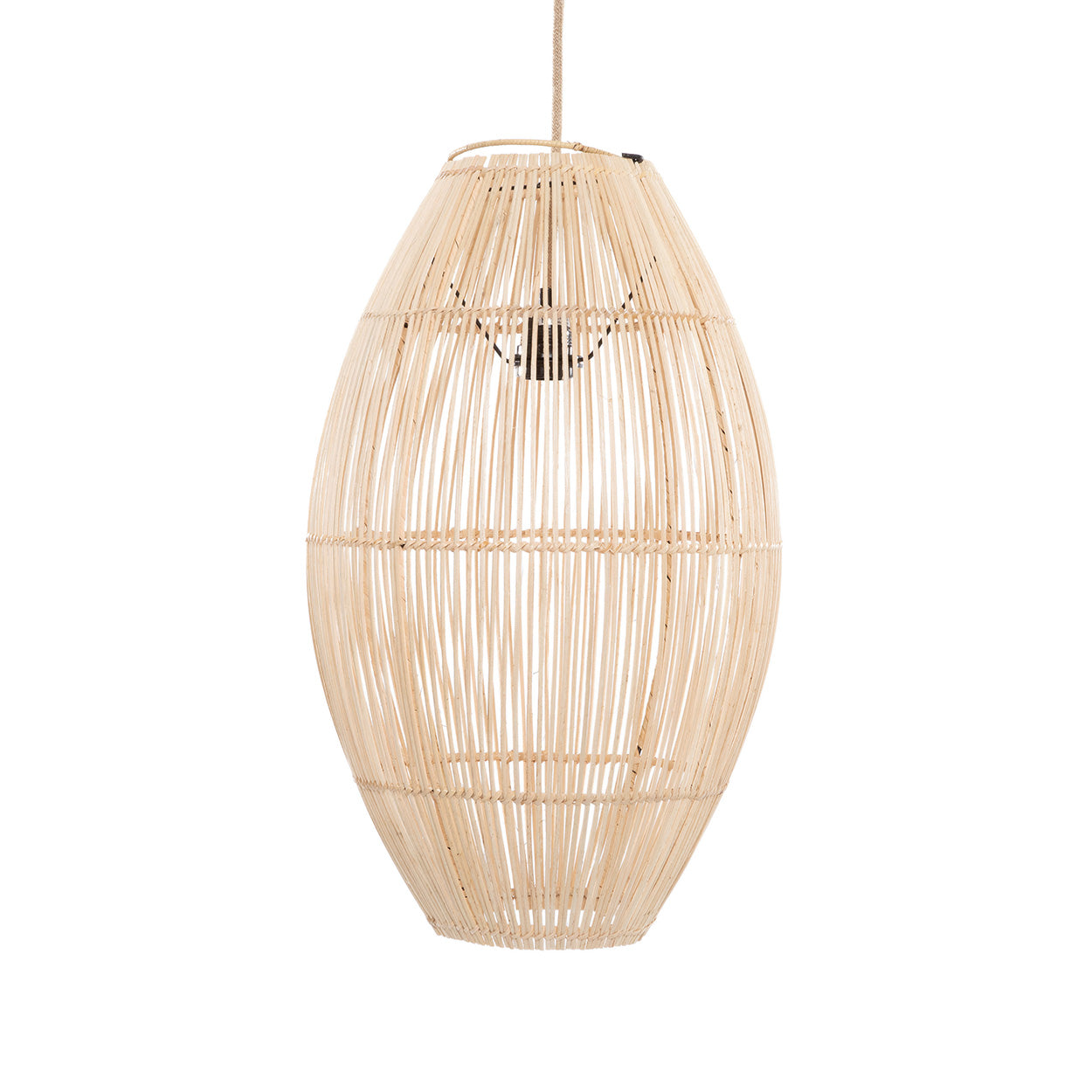 The Zuri Pendant - Natural - L in rattan — handmade luxury pendant lamp curated by Laiyahome