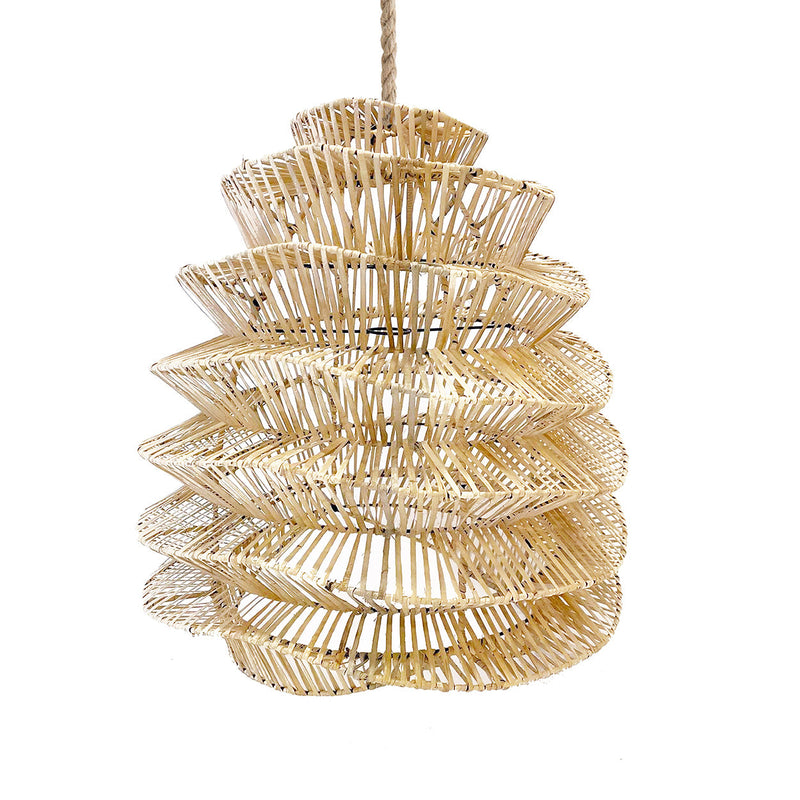 The Good Vibes Pendant - Natural - M in rattan — handmade luxury pendant lamp curated by Laiyahome