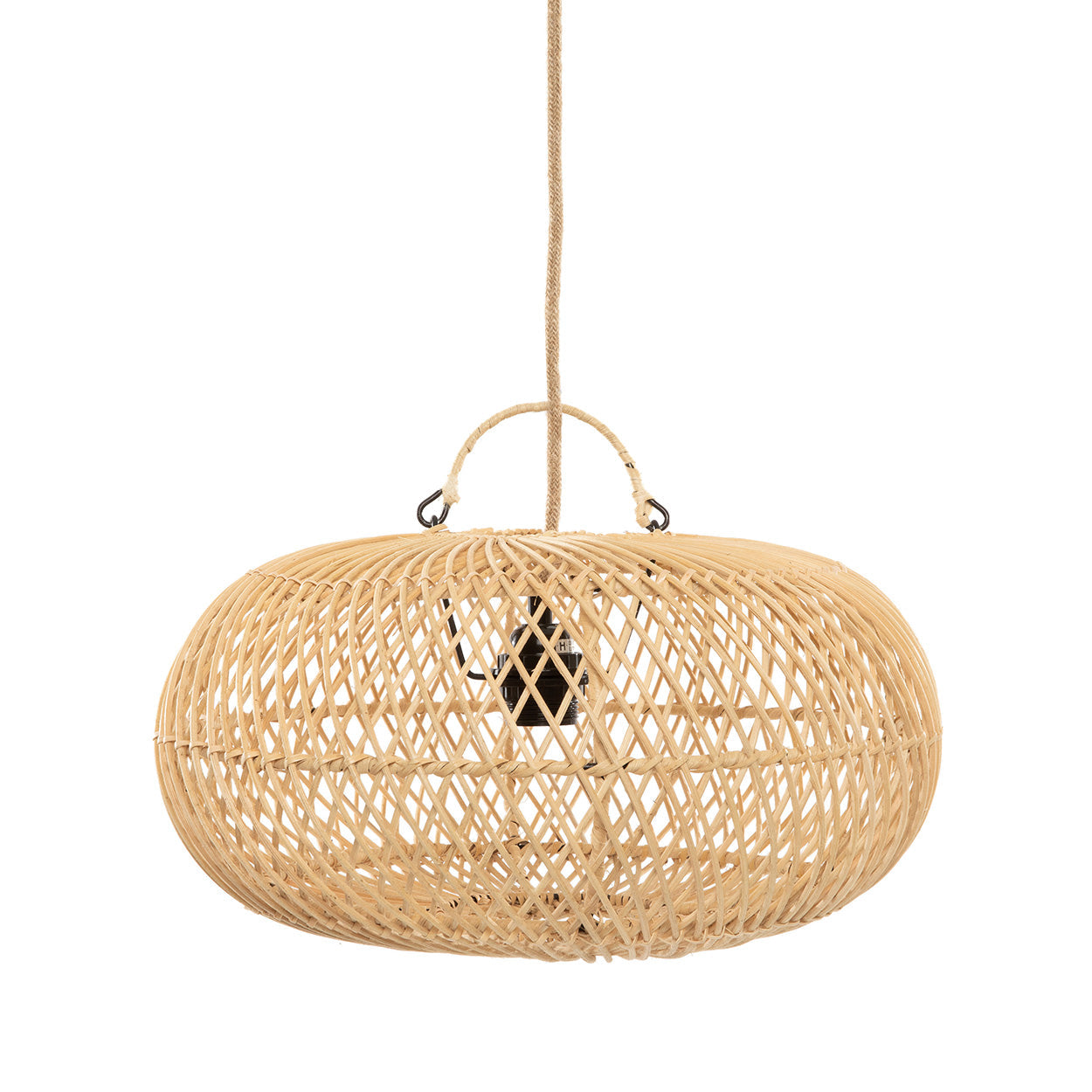 The Wholly Pendant - Natural - S in rattan — handmade luxury pendant lamp curated by Laiyahome