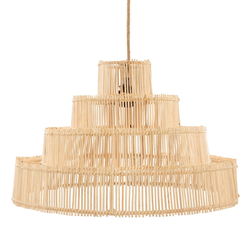 The Wedding Cake Pendant - Natural - M in rattan — handmade luxury pendant lamp curated by Laiyahome