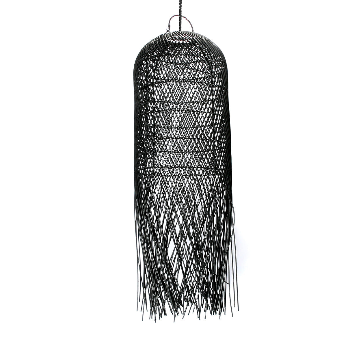 The Squid Pendant - Black - M in rattan — handmade luxury pendant lamp curated by Laiyahome