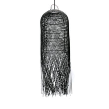 The Squid Pendant - Black - M in rattan — handmade luxury pendant lamp curated by Laiyahome