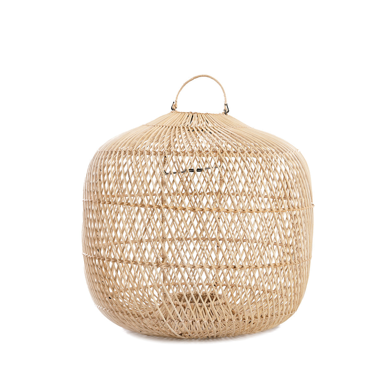 The Batu Bolong Pendant - Natural - L in rattan — handmade luxury pendant lamp curated by Laiyahome