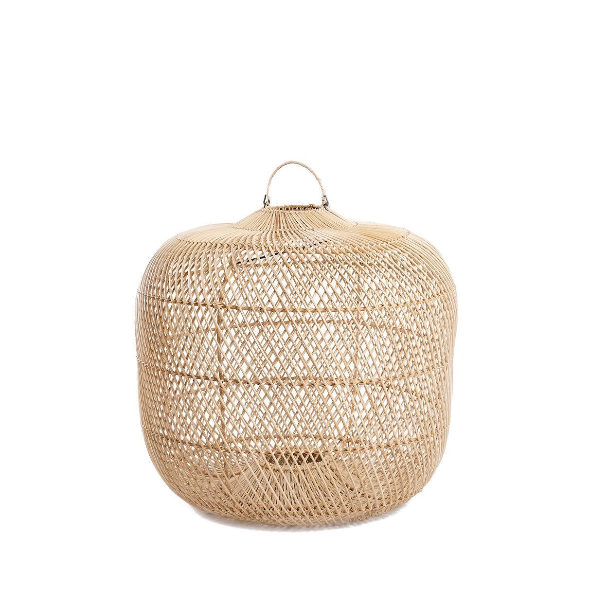 The Batu Bolong Pendant - Natural - M in rattan — handmade luxury pendant lamp curated by Laiyahome