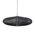 The Macaron Pendant - Black - XL in rattan — handmade luxury pendant lamp curated by Laiyahome