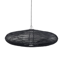 The Macaron Pendant - Black - XL in rattan — handmade luxury pendant lamp curated by Laiyahome