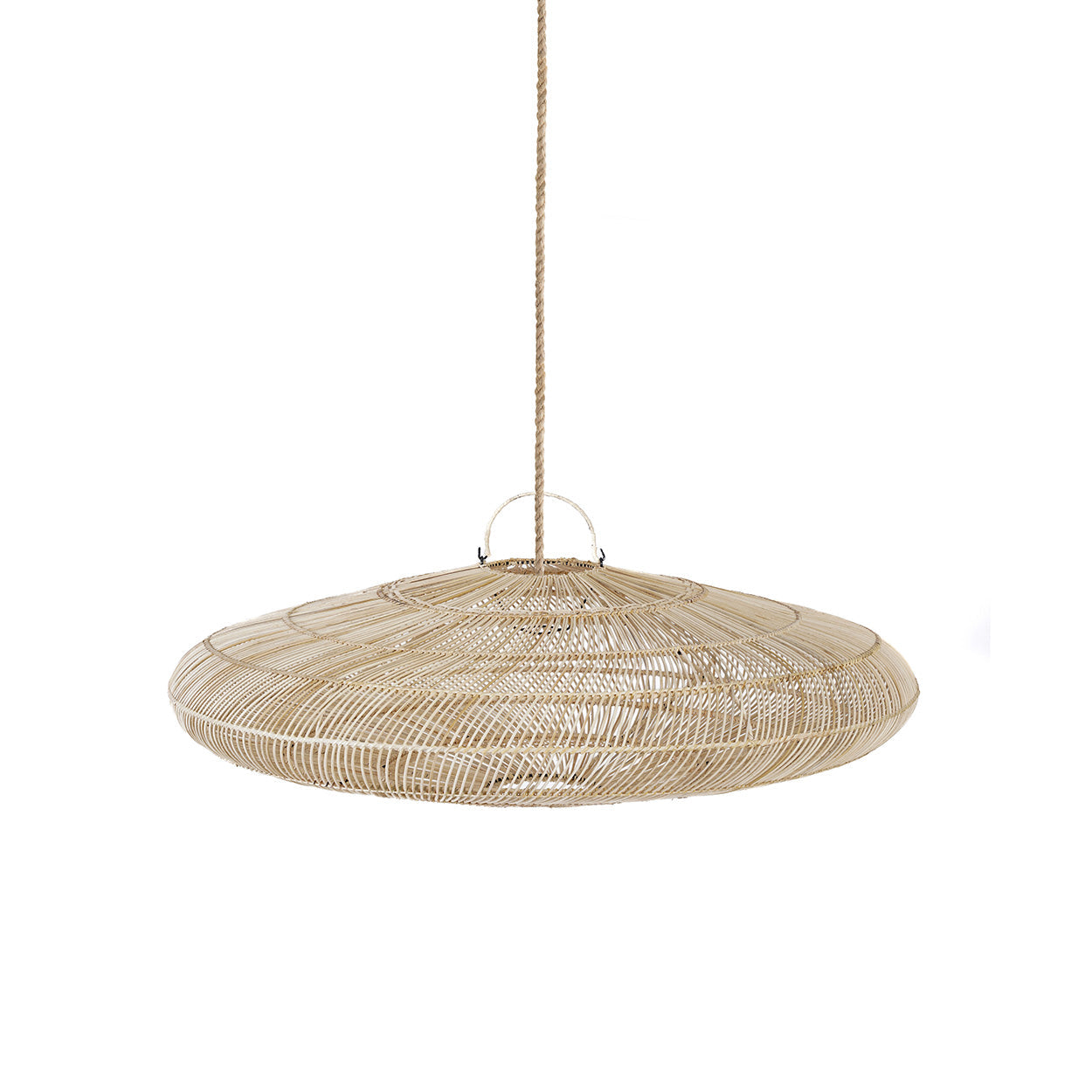 The Macaron Pendant - Natural - L in rattan — handmade luxury pendant lamp curated by Laiyahome