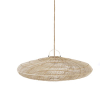The Macaron Pendant - Natural - L in rattan — handmade luxury pendant lamp curated by Laiyahome