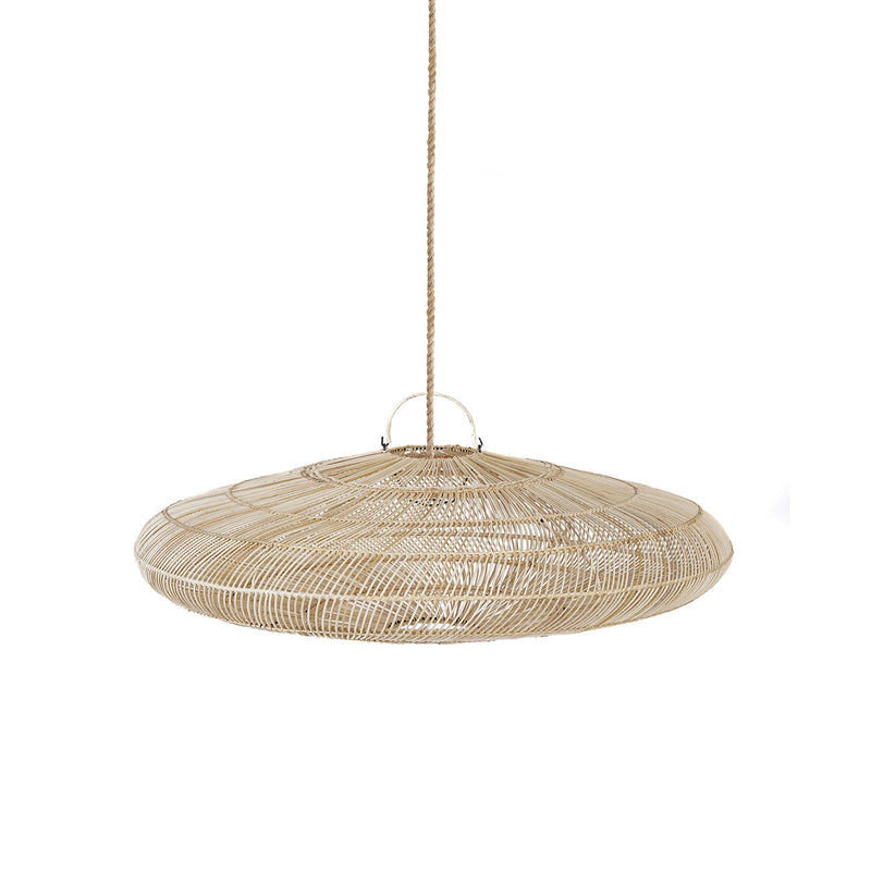 The Macaron Pendant - Natural - L in rattan — handmade luxury pendant lamp curated by Laiyahome