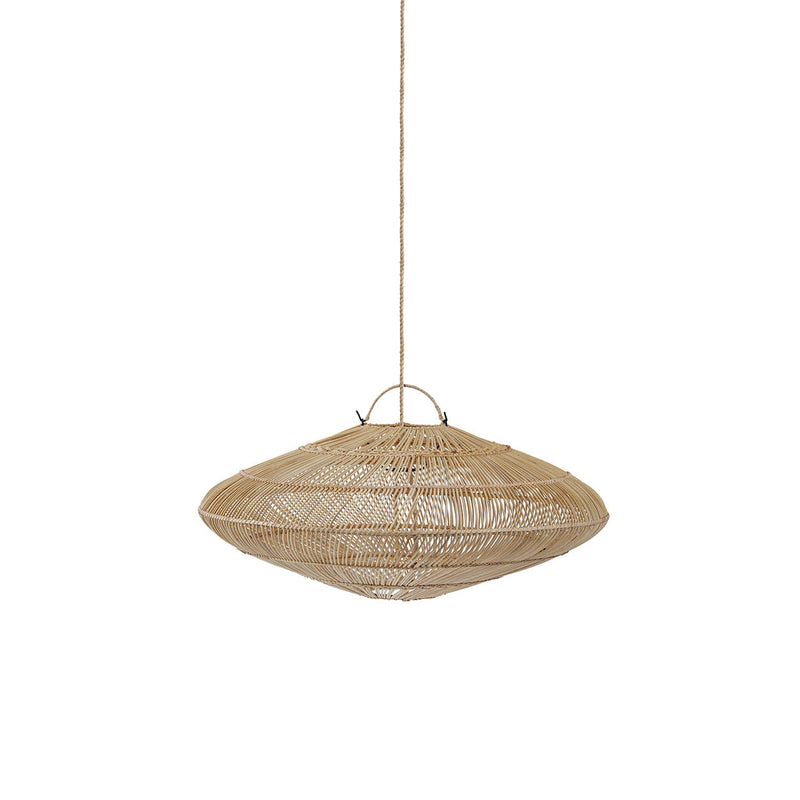 The Macaron Pendant - Natural - M in rattan — handmade luxury pendant lamp curated by Laiyahome